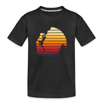 Wall Climbing Rock Climbing - Kids' Premium Organic T-Shirt - black - Front