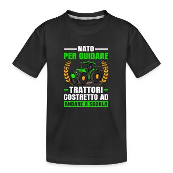 Agricoltura Nato Per Guidare Trattori Trattore - Kinder Premium Bio T-Shirt - Schwarz - Vorne