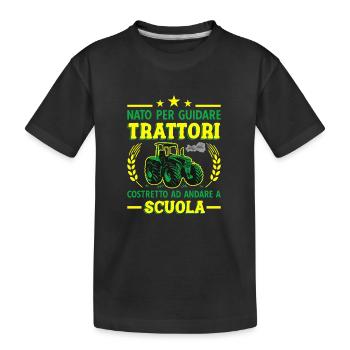 Agricoltura Nato Per Guidare Trattori Trattore - Kinder Premium Bio T-Shirt - Schwarz - Vorne