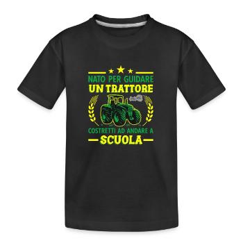 Agricoltura Nato Per Guidare Trattori Trattore - Kinder Premium Bio T-Shirt - Schwarz - Vorne
