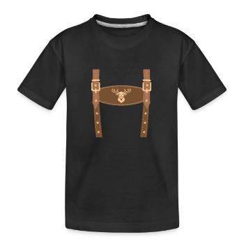 Lederhose Attrappe Lederhose Ersatz Lederhosn - Kinder Premium Bio T-Shirt - Schwarz - Vorne