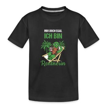 Mir Doch Egal Ich Bin Rentnerin Rente - Kinder Premium Bio T-Shirt - Schwarz - Vorne