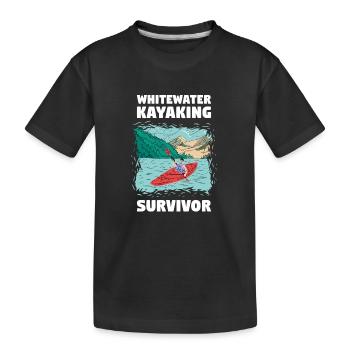 Survivant du kayak en eau vive - T-shirt bio Premium Enfant - noir - Devant