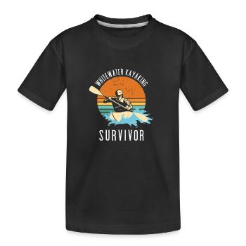 Survivant du kayak en eau vive - T-shirt bio Premium Enfant - noir - Devant
