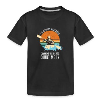 S’il s’agit de kayak en eau vive et de chats - T-shirt bio Premium Enfant - noir - Devant