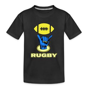 rugby rugbyspieler rugbyverein - Kinder Premium Bio T-Shirt - Schwarz - Vorne