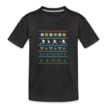 Sport X-Mas Christmas Squash - Kinder Premium Bio T-Shirt - Schwarz - Vorne