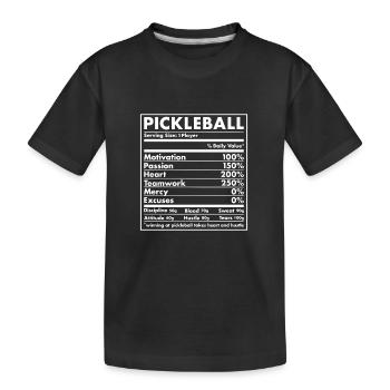 Sport Nutrition Pickleball - Kids' Premium Organic T-Shirt - black - Front