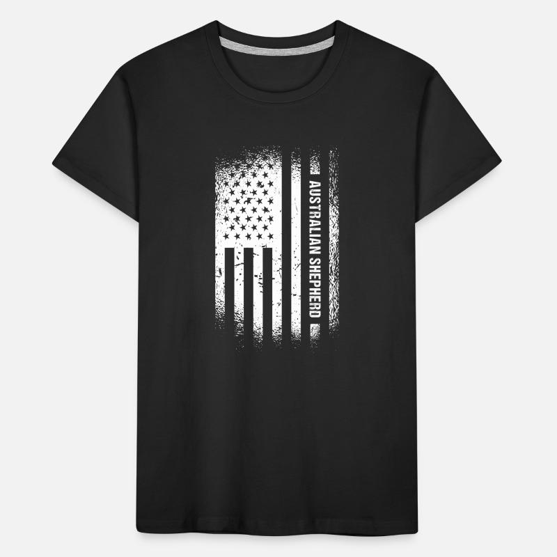 Chien Aussie Us Drapeau T-shirt bio Premium Enfant