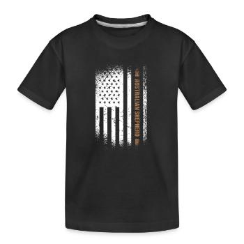 Dog Aussie Us Flag - Kids' Premium Organic T-Shirt - black - Front
