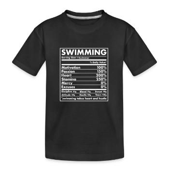 Sport Nutrition Natation - T-shirt bio Premium Enfant - noir - Devant