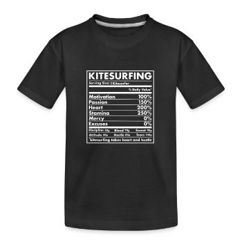 Sport Nutrition Kitesurfing - Kids' Premium Organic T-Shirt - black - Front