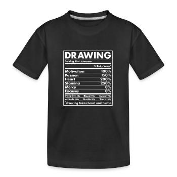 Drawer Nutrition Drawing - Kids' Premium Organic T-Shirt - black - Front