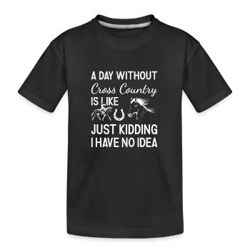 Cavalier Une journée sans cross-country - T-shirt bio Premium Enfant - noir - Devant