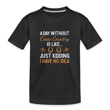 Cavalier Une journée sans cross-country - T-shirt bio Premium Enfant - noir - Devant