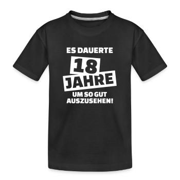 18 Geburtstag - Kinder Premium Bio T-Shirt - Schwarz - Vorne