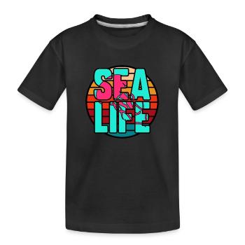 Sea life - Kids' Premium Organic T-Shirt - black - Front