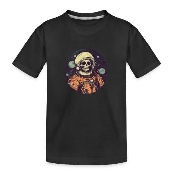 Gruseliges Skelett als Astronaut - Kinder Premium Bio T-Shirt - Schwarz - Vorne