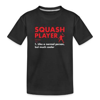 Sport Player Definition Squash - Kinder Premium Bio T-Shirt - Schwarz - Vorne