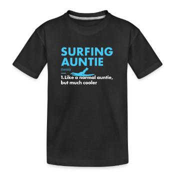 Sport Auntie Surfing - Kids' Premium Organic T-Shirt - black - Front