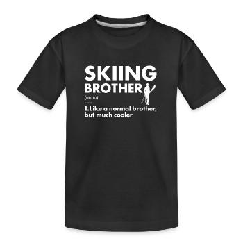 Sport Brother Skiing - Kids' Premium Organic T-Shirt - black - Front