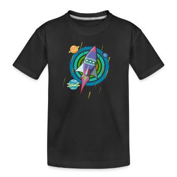 Vaisseau spatial fusée Vaisseau spatial - T-shirt bio Premium Enfant - noir - Devant