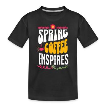 Spring coffee inspires - Kids' Premium Organic T-Shirt - black - Front