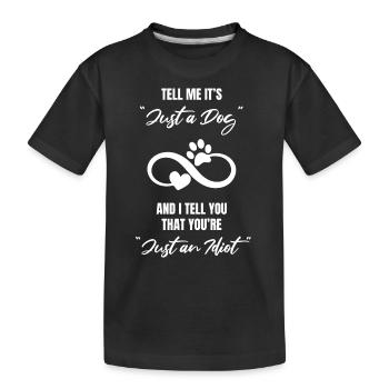 Hund Vierbeiner Pfote Herz Hundeliebe Frauchen Wau - Kinder Premium Bio T-Shirt - Schwarz - Vorne