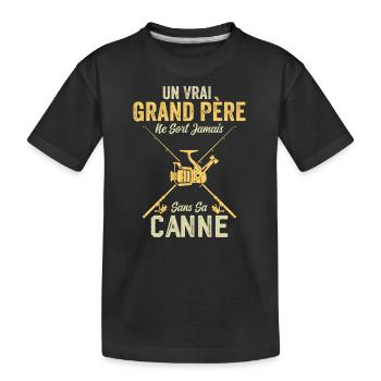 Ein echter Fischer-Großvater - Kinder Premium Bio T-Shirt - Schwarz - Vorne