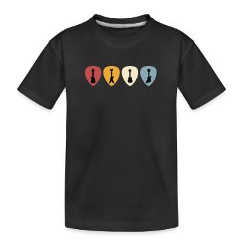 Retro Vintage Guitar Pick for Guitarist, Musicians - Kids' Premium Organic T-Shirt - black - Front