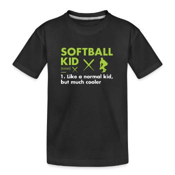 Sport Kid Definition Softball - Kinder Premium Bio T-Shirt - Schwarz - Vorne