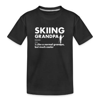 Sport Grandpa Skiing - Kids' Premium Organic T-Shirt - black - Front