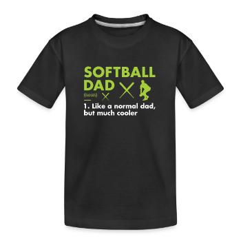 Sport Dad Definition Softball - Kinder Premium Bio T-Shirt - Schwarz - Vorne