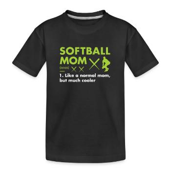Sport Mom Definition Softball - Kinder Premium Bio T-Shirt - Schwarz - Vorne