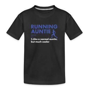 Sport Auntie Running - Kids' Premium Organic T-Shirt - black - Front