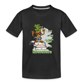 Lustige Sprüche Literatur Bücher Schreiben Ananas - Kinder Premium Bio T-Shirt - Schwarz - Vorne