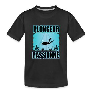 plongeur passionné - T-shirt bio Premium Enfant - noir - Devant