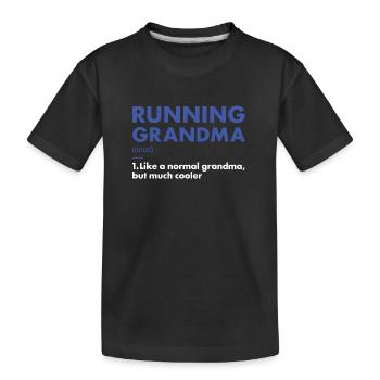 Sport Grandma Running - Kids' Premium Organic T-Shirt - black - Front