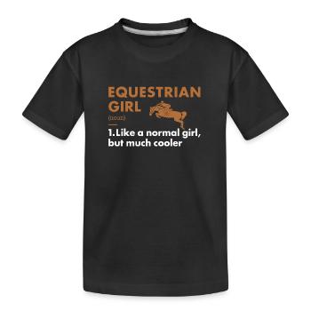 Sport Girl Definition Equestrian - Kids' Premium Organic T-Shirt - black - Front