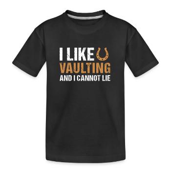 Saut à cheval J’aime la voltige - T-shirt bio Premium Enfant - noir - Devant