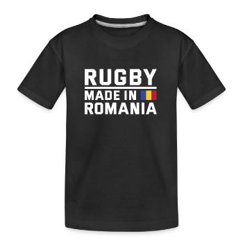 Rugby fabriqué à partir de Roumanie Rugby - T-shirt bio Premium Enfant - noir - Devant