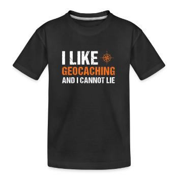 Géocacher J’aime Géocaching - T-shirt bio Premium Enfant - noir - Devant