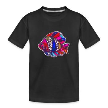 Colorful fish colorful gift - Kids' Premium Organic T-Shirt - black - Front