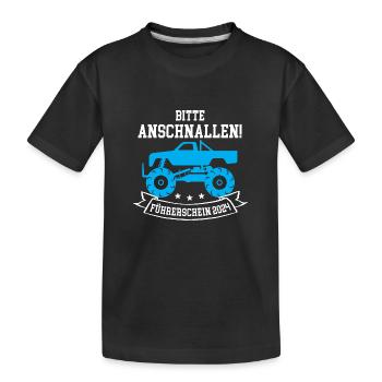 Führerschein Bestanden 2024 Fahrprüfung Fahrschule - Kinder Premium Bio T-Shirt - Schwarz - Vorne