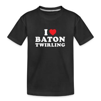 Baton Twirler J’adore Baton Twirling - T-shirt bio Premium Enfant - noir - Devant
