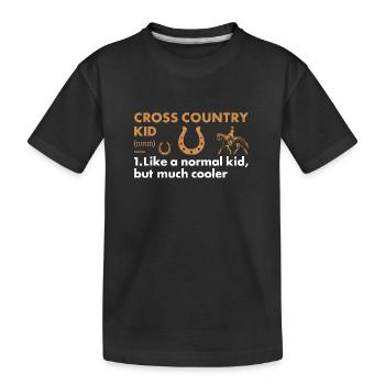 Rider Kid Definition Cross Country - Kinder Premium Bio T-Shirt - Schwarz - Vorne