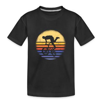Sport Retro Sunset BMX - Kinder Premium Bio T-Shirt - Schwarz - Vorne