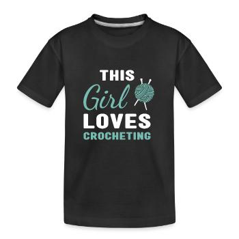 Crocheteur Cette fille adore le crochet - T-shirt bio Premium Enfant - noir - Devant