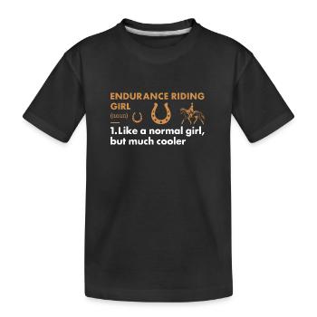Rider Girl Definition Endurance Riding - Kids' Premium Organic T-Shirt - black - Front