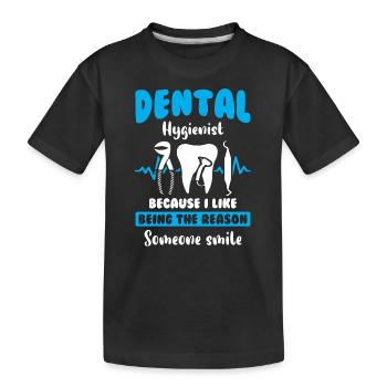 Dental Tooth Teeth - Kids' Premium Organic T-Shirt - black - Front